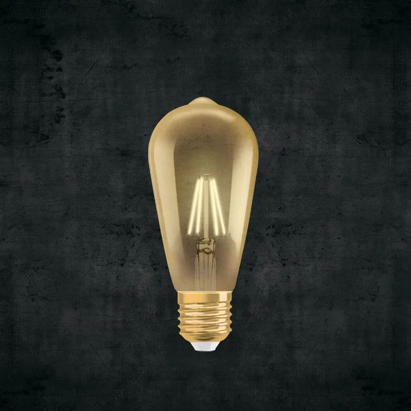 Світлодіодна лампа OSRAM Vintage 1906 Edison Filament ST64 6,5W 725Lm 2400K 230V E27 Прозорий (Amber) (4099854081514) , 100024138